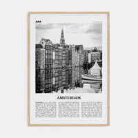 Amsterdam No 3 Poster Natural Wood / 8x12 in Nbourhood Travel B&W Poster