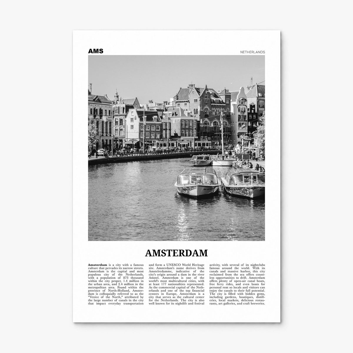 Amsterdam Newspaper No 2 Poster, print only (unframed)