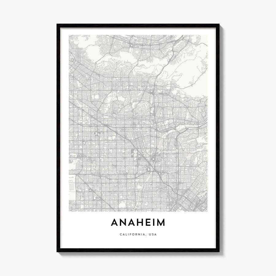 Anaheim Map Poster, framed poster mockup