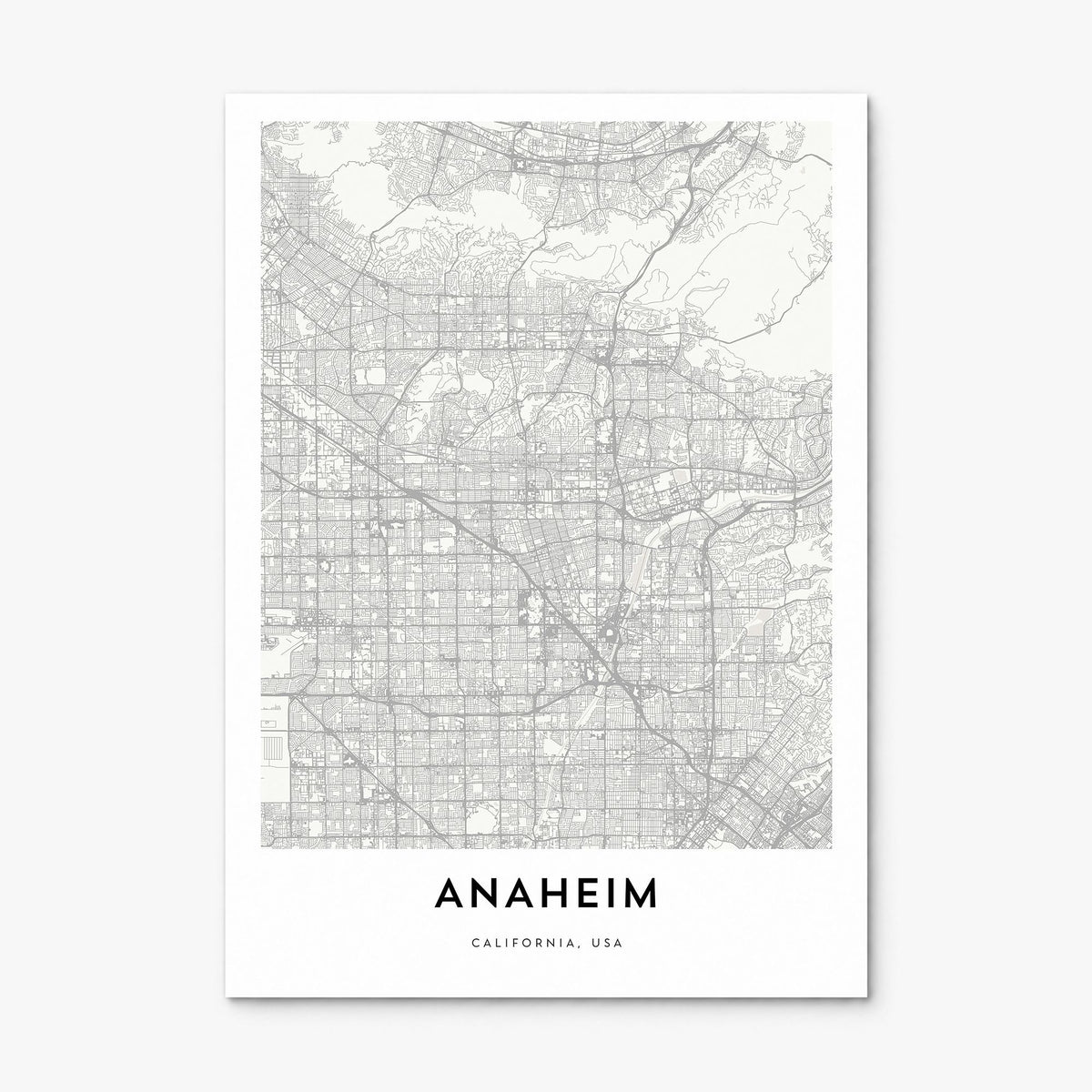 Anaheim Map Poster, print only (unframed)