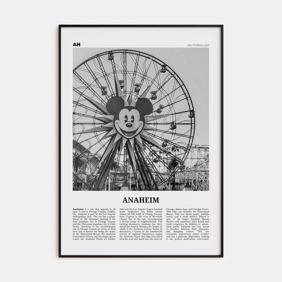 Anaheim No 1 Poster None / 8x12 in Nbourhood Travel B&W Poster