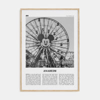 Anaheim No 1 Poster Natural Wood / 8x12 in Nbourhood Travel B&W Poster