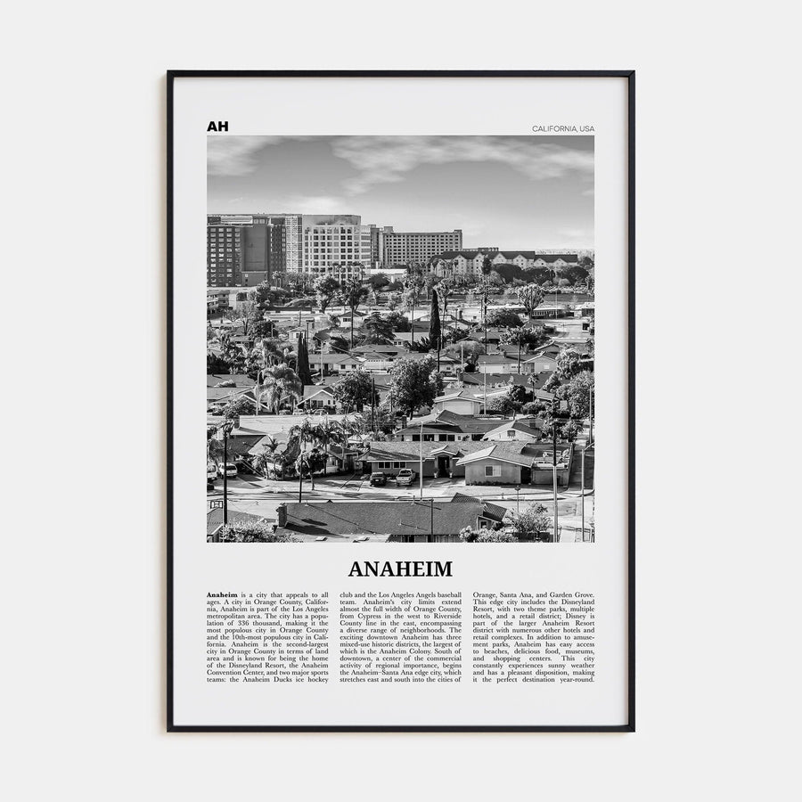 Anaheim No 2 Poster None / 8x12 in Nbourhood Travel B&W Poster