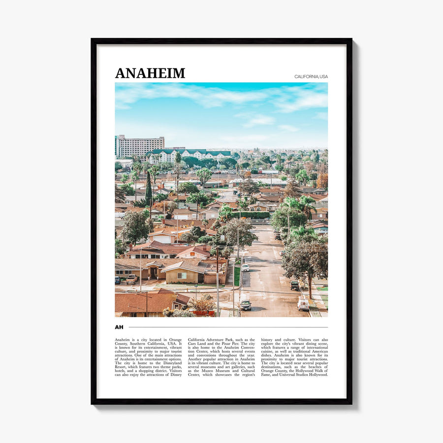 Anaheim Travel Poster, framed poster mockup