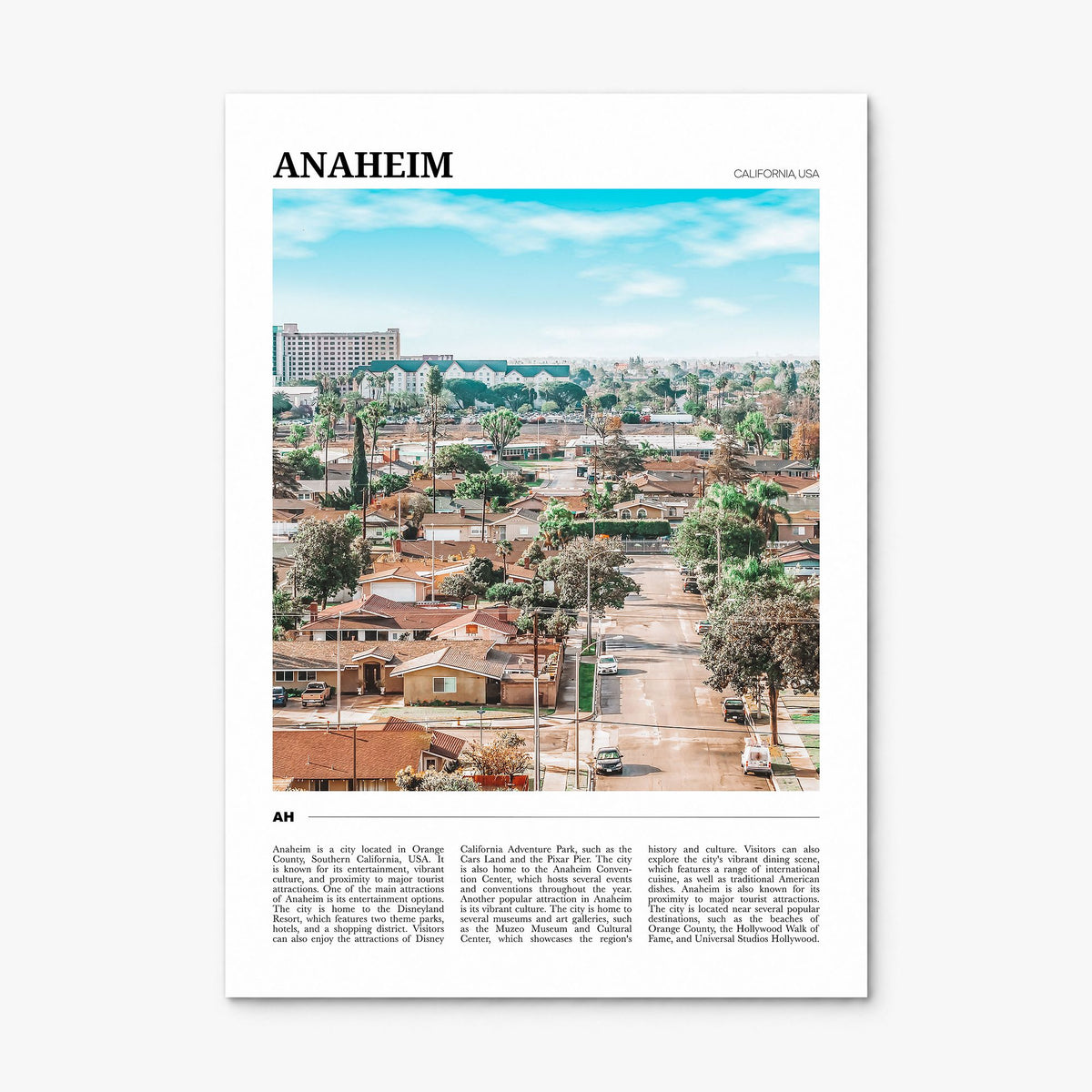Anaheim Travel Poster, print only (unframed)