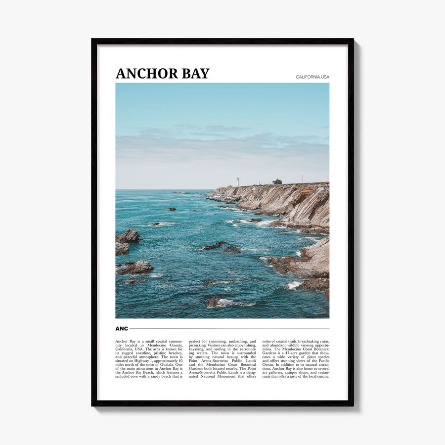 Anchor Bay Travel Poster, framed poster mockup