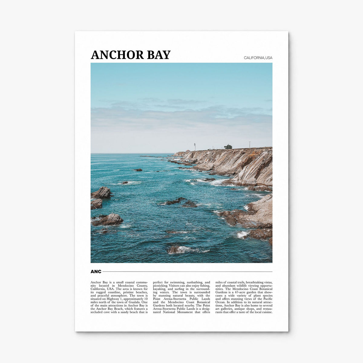 Anchor Bay Travel Poster, print only (unframed)
