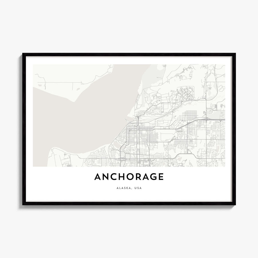 Anchorage Map Poster, framed poster mockup