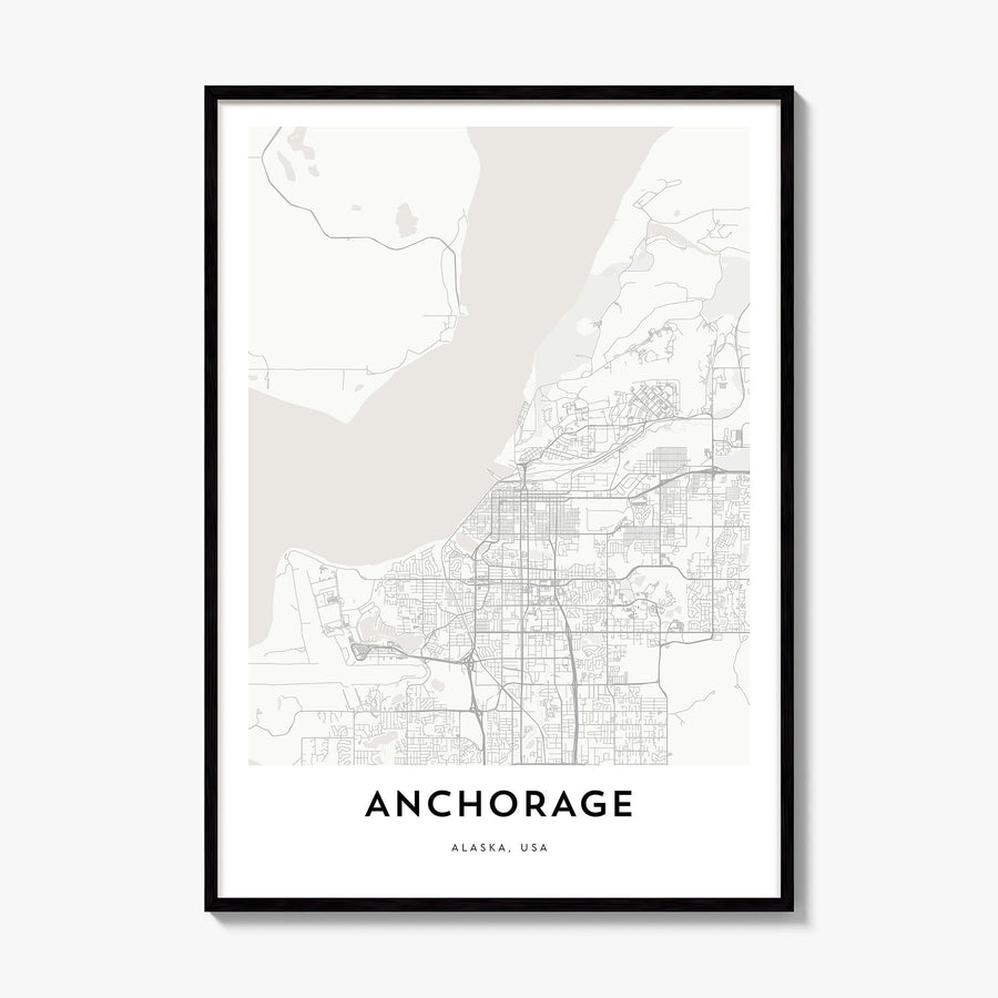 Anchorage Map Poster, framed poster mockup