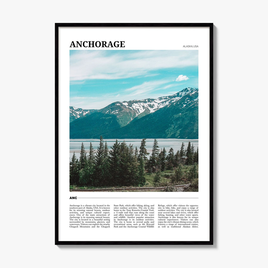 Anchorage Travel Poster, framed poster mockup