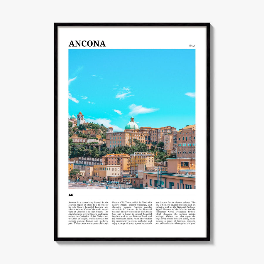 Ancona Travel Poster, framed poster mockup