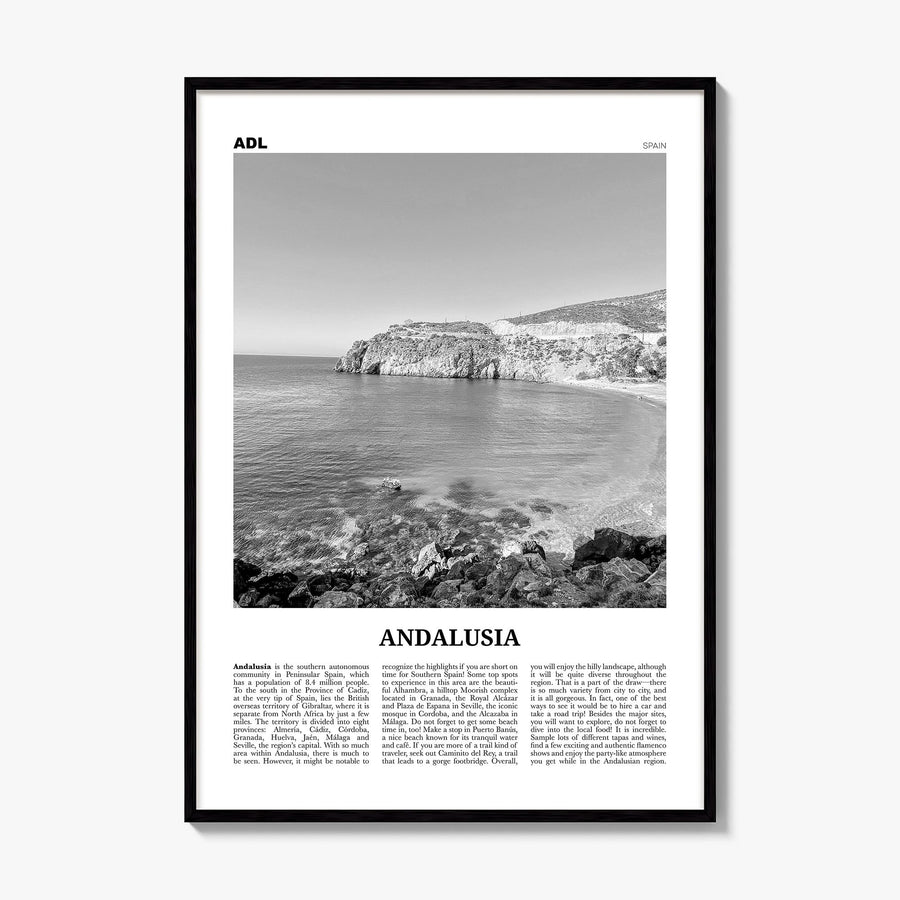 Andalusia Newspaper No 2 Poster, framed poster mockup