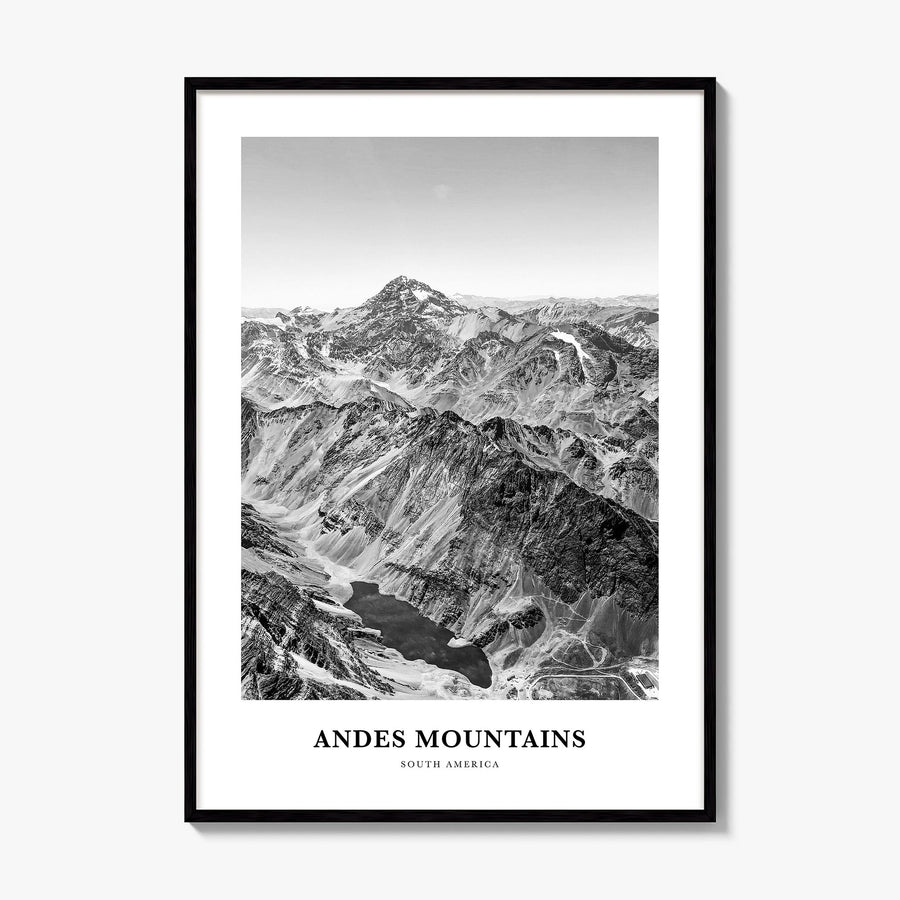 Andes Mountains Classic Poster, framed poster mockup