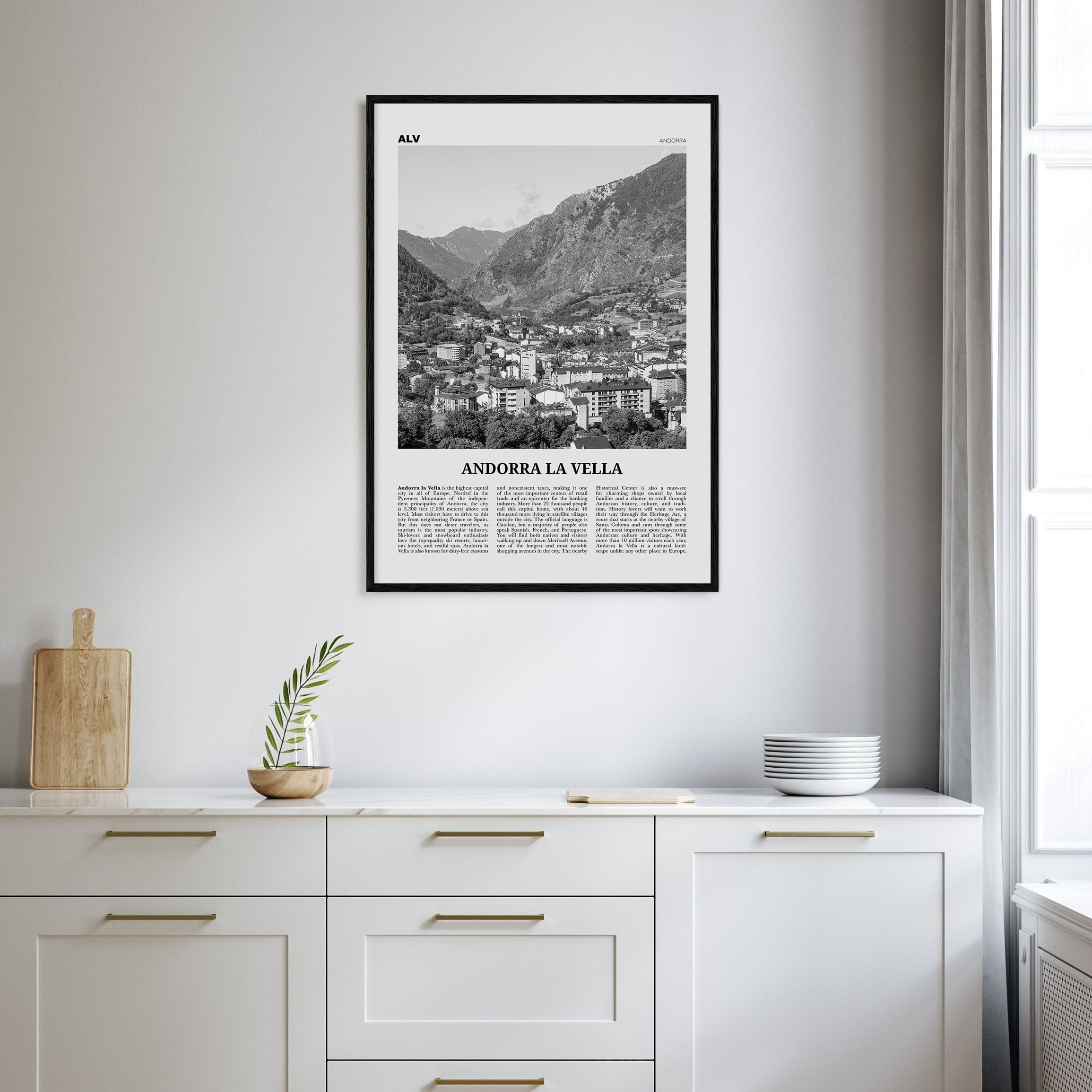 Andorra la Vella Poster Nbourhood Travel B&W Poster