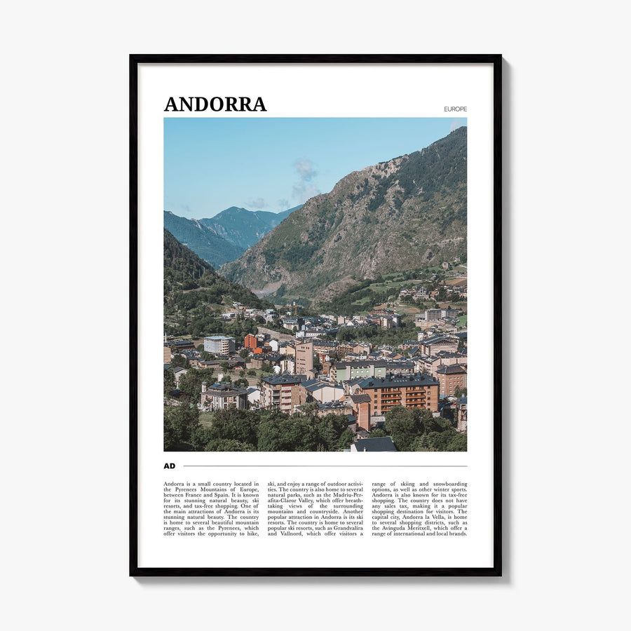 Andorra Travel Poster, framed poster mockup