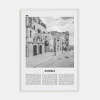 Andria Poster White Wood / 8x12 in Nbourhood Travel B&W Poster