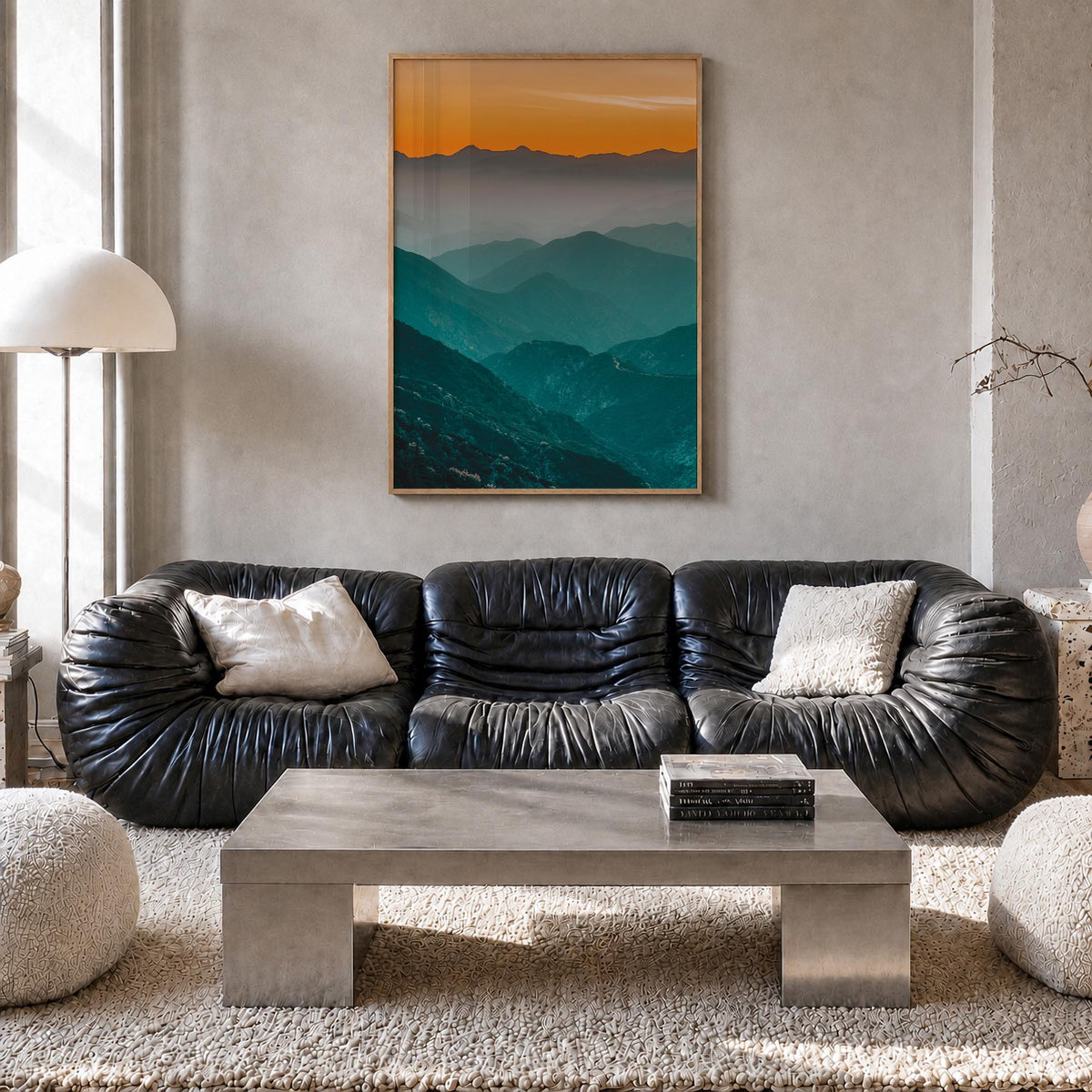 Angeles National Forest colorful photo poster of California, USA – vertical wall art in natural wood frame, hanging on wall