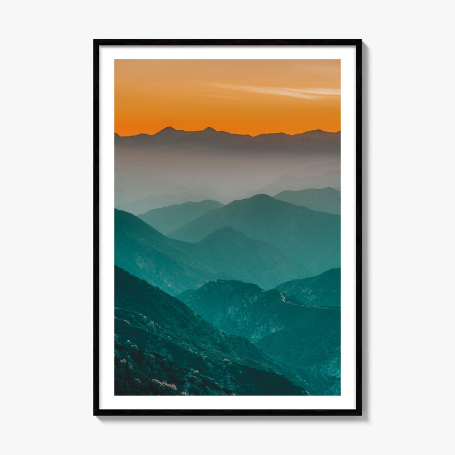 Angeles National Forest Photo Poster, framed poster mockup, white border