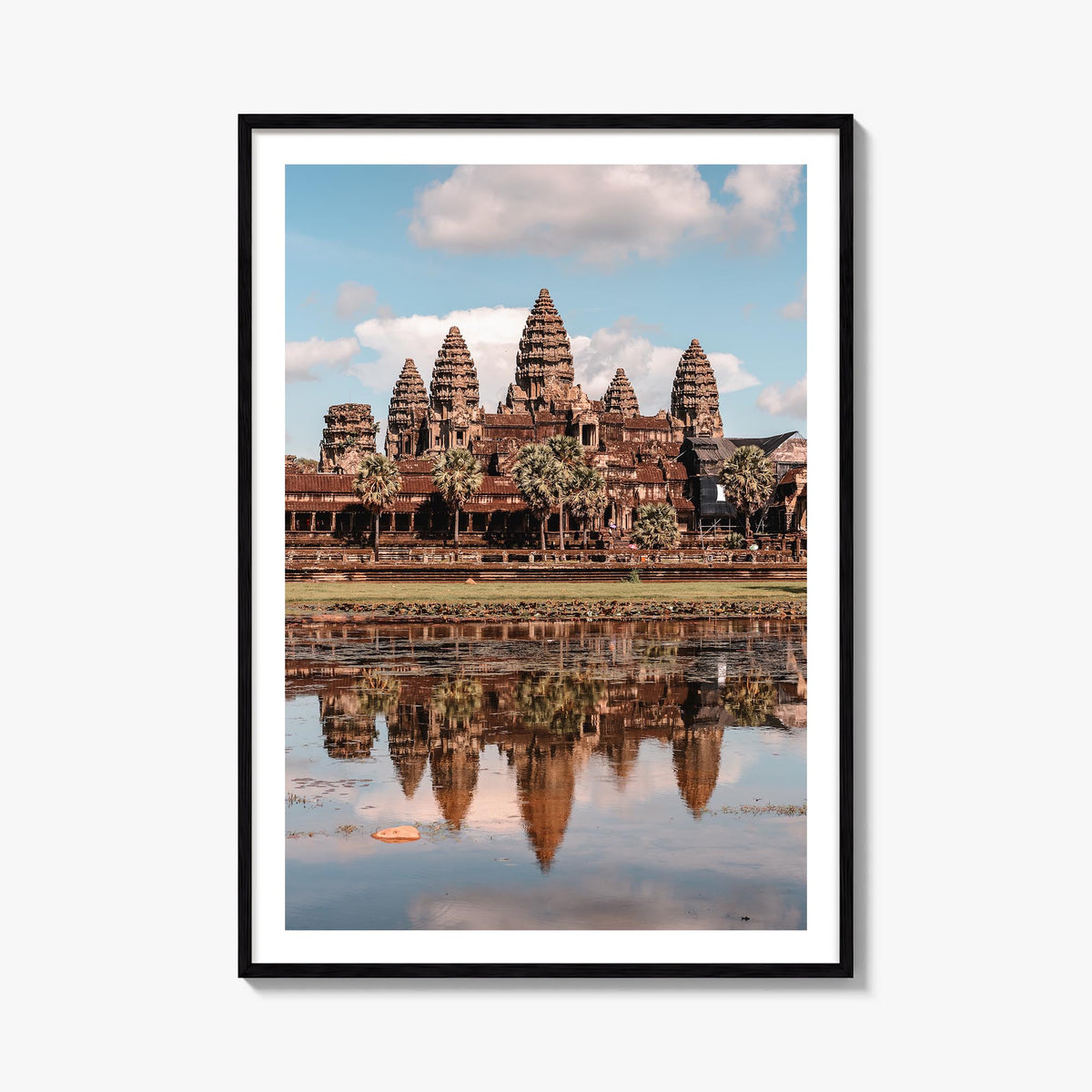 Angkor colorful photo poster of Cambodia – vertical wall art, unframed print shown in interior mockup