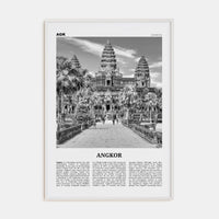 Angkor Poster White Wood / 8x12 in Nbourhood Travel B&W Poster