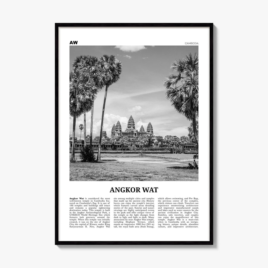 Angkor Wat Newspaper Poster, framed poster mockup