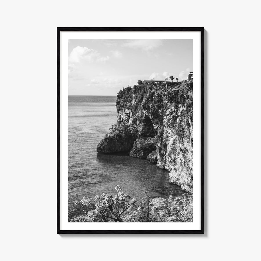 Anguilla no. 2 black & white photo poster of Caribbean – vertical wall art, unframed print shown in interior mockup
