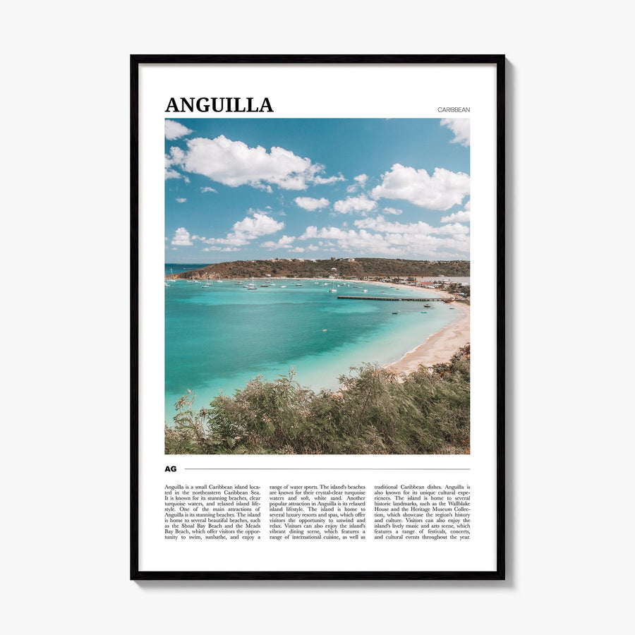 Anguilla Travel Poster, framed poster mockup