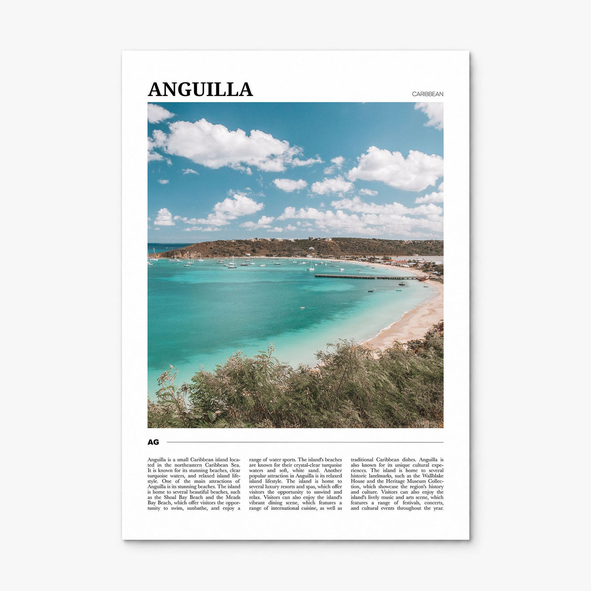 Anguilla Travel Poster, print only (unframed)