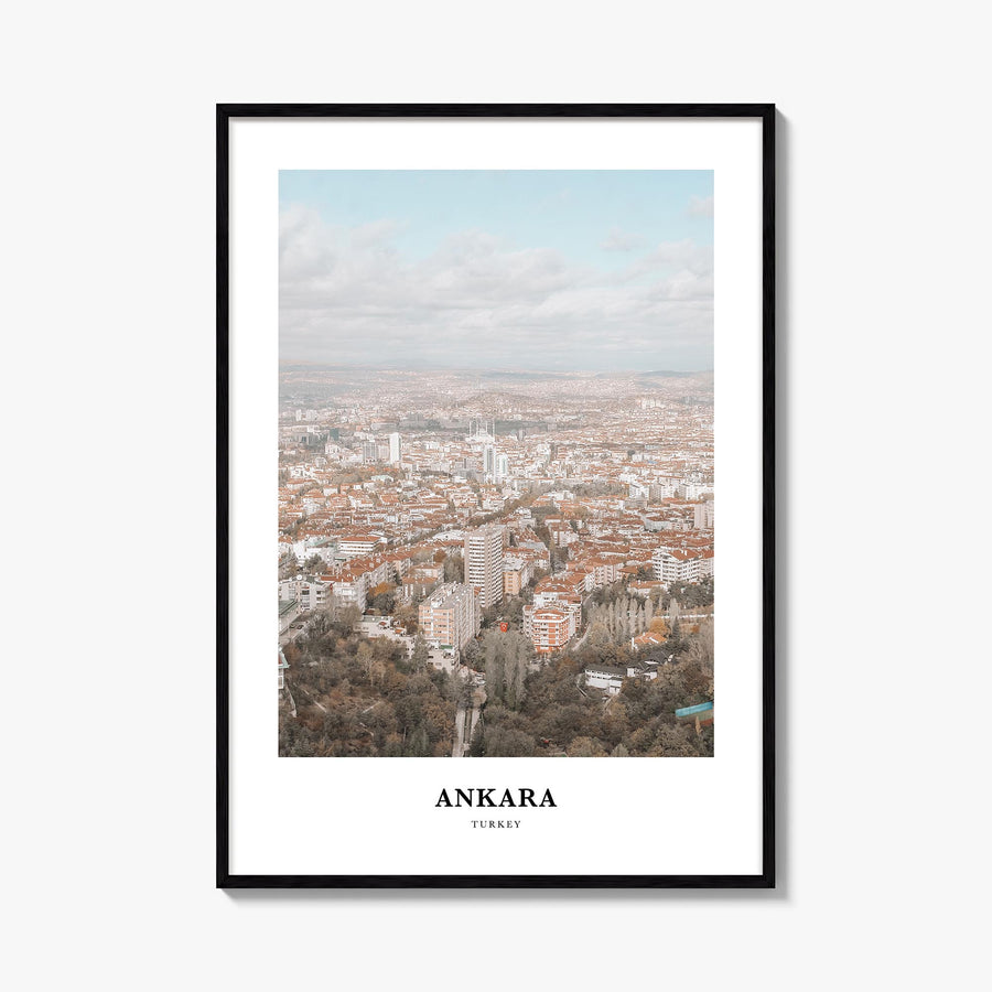 Ankara colorful classic poster of Türkiye – vertical wall art, unframed print shown in interior mockup