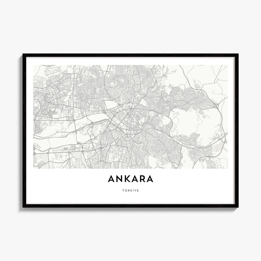 Ankara Map Poster, framed poster mockup