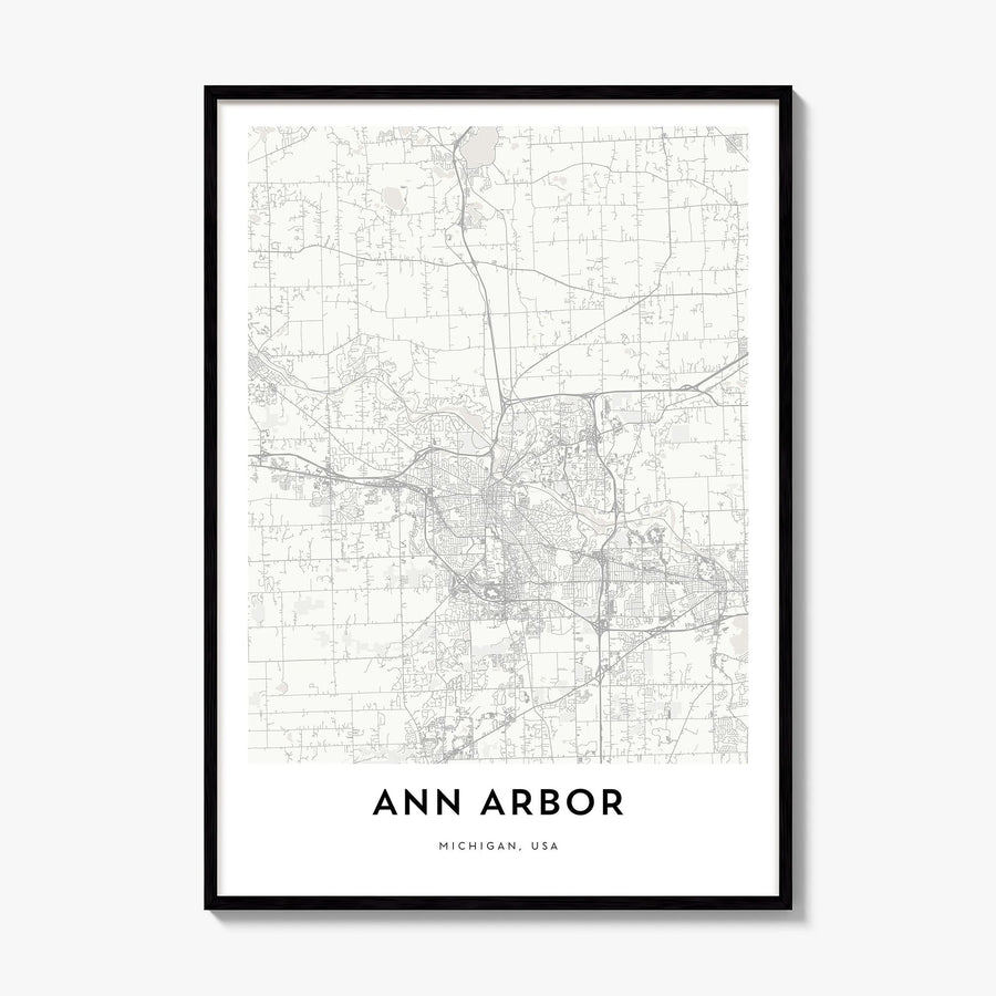 Ann Arbor Map Poster, framed poster mockup