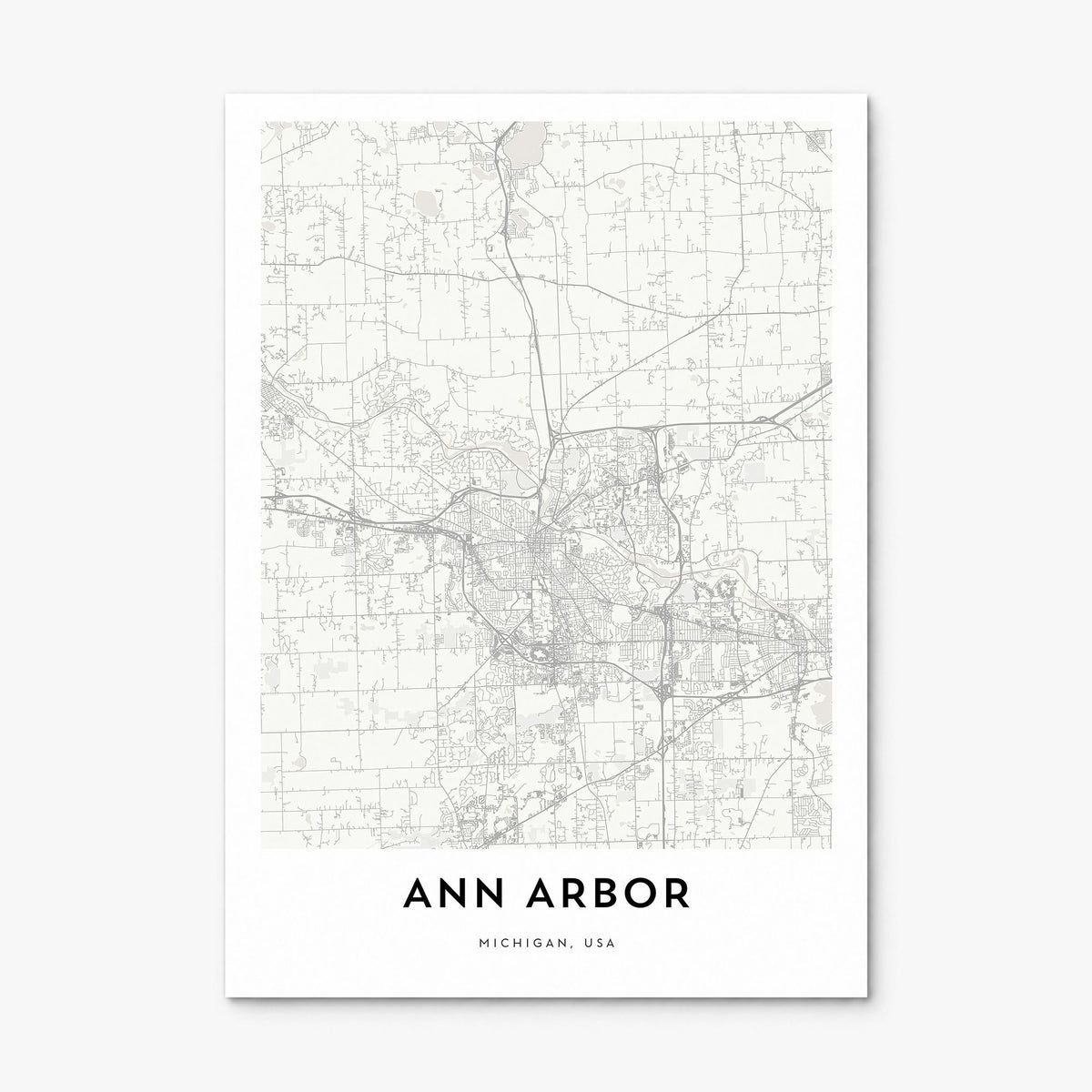 Ann Arbor Map Poster, print only (unframed)