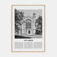 Ann Arbor No 2 Poster Natural Wood / 8x12 in Nbourhood Travel B&W Poster