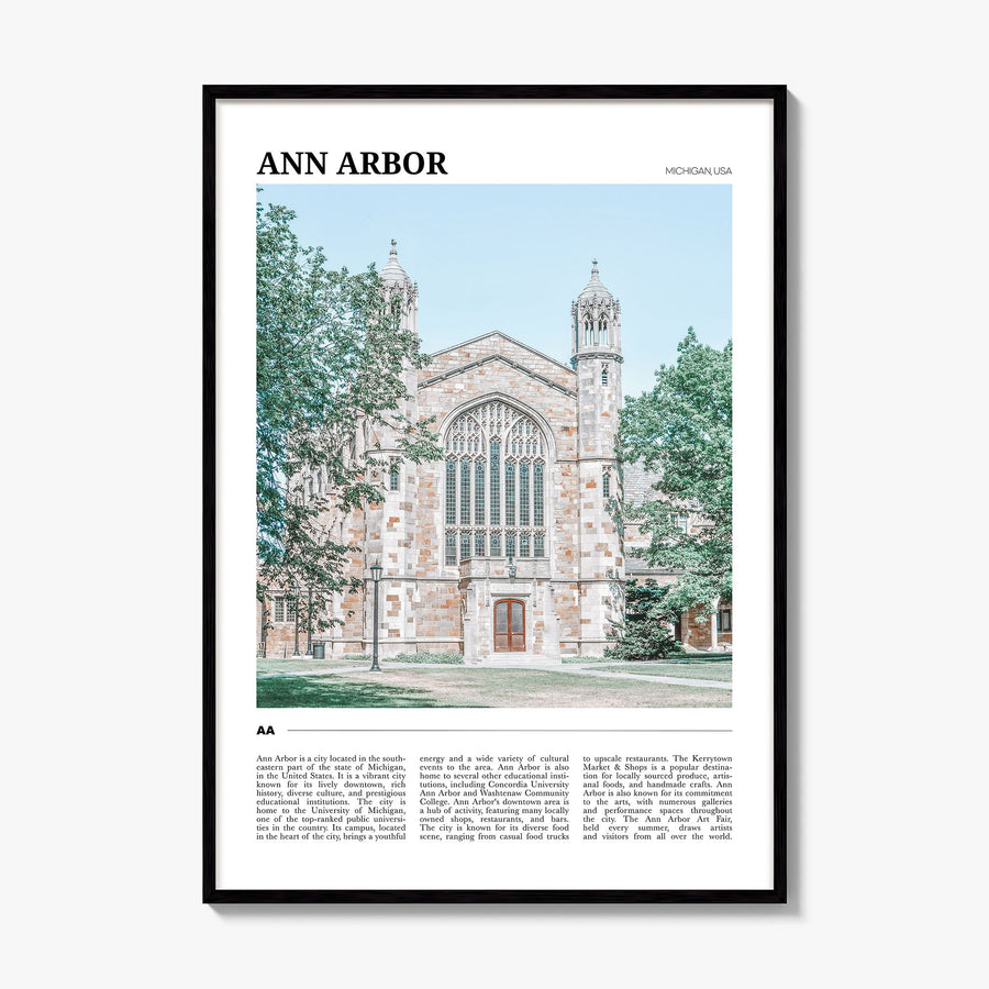 Ann Arbor Travel Poster, framed poster mockup
