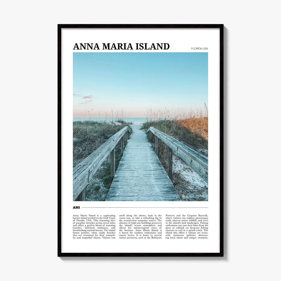 Anna Maria Island Travel Poster, framed poster mockup