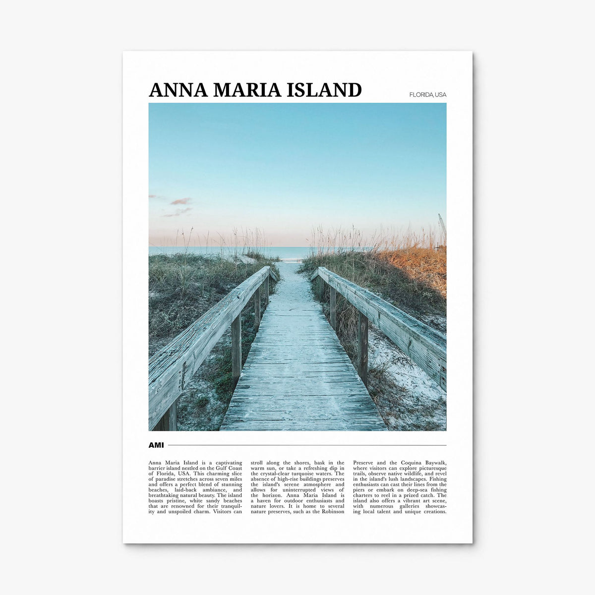 Anna Maria Island Travel Poster, print only (unframed)