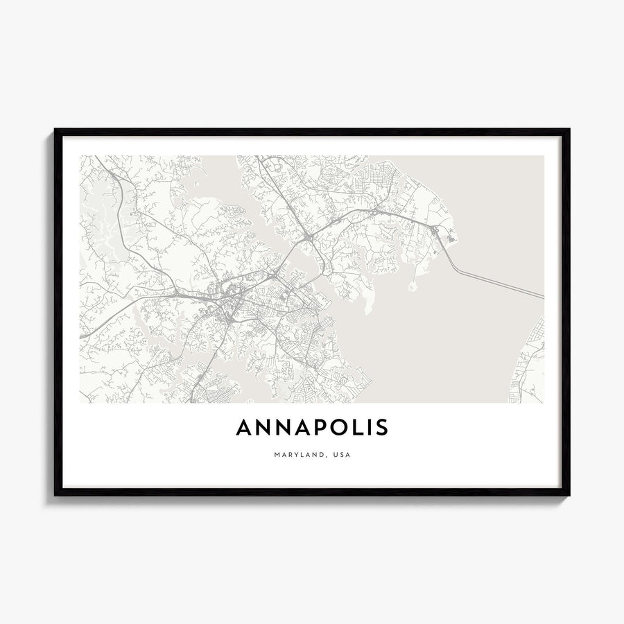 Annapolis Map Poster, framed poster mockup