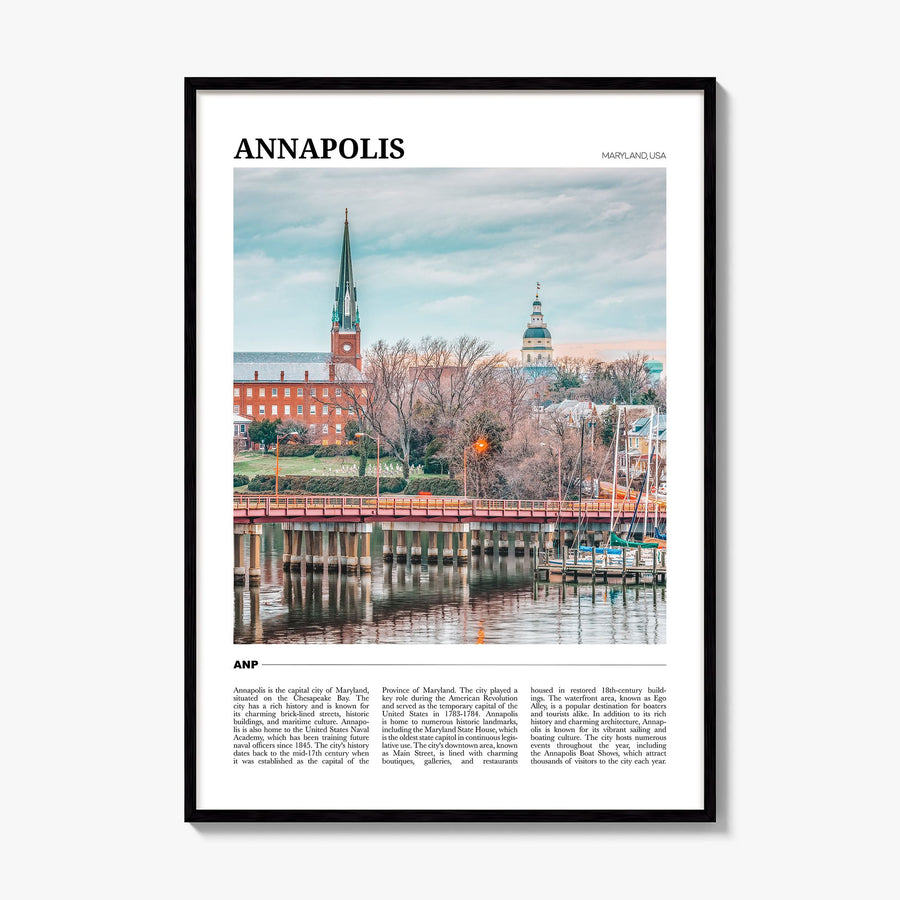 Annapolis Travel Poster, framed poster mockup