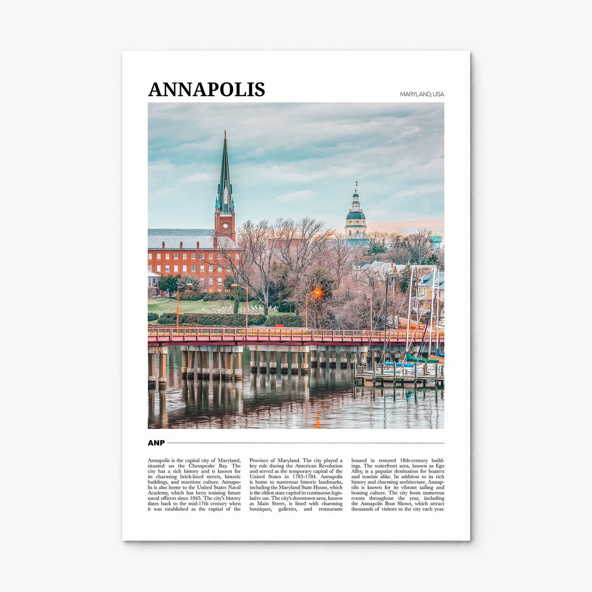 Annapolis Travel Poster, print only (unframed)