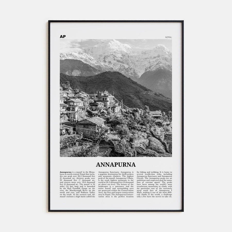 Annapurna Poster None / 8x12 in Nbourhood Travel B&W Poster