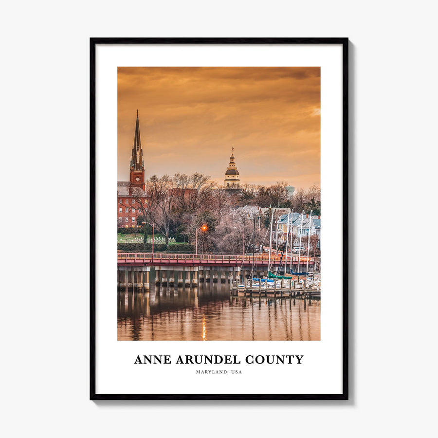 Anne Arundel County Classic Poster, framed poster mockup