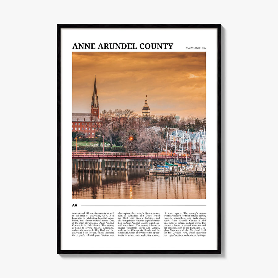 Anne Arundel County Travel Poster, framed poster mockup