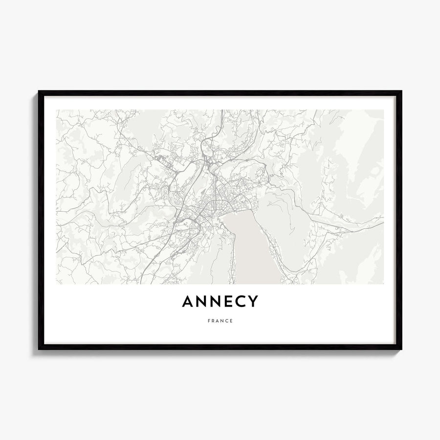 Annecy Map Poster, framed poster mockup