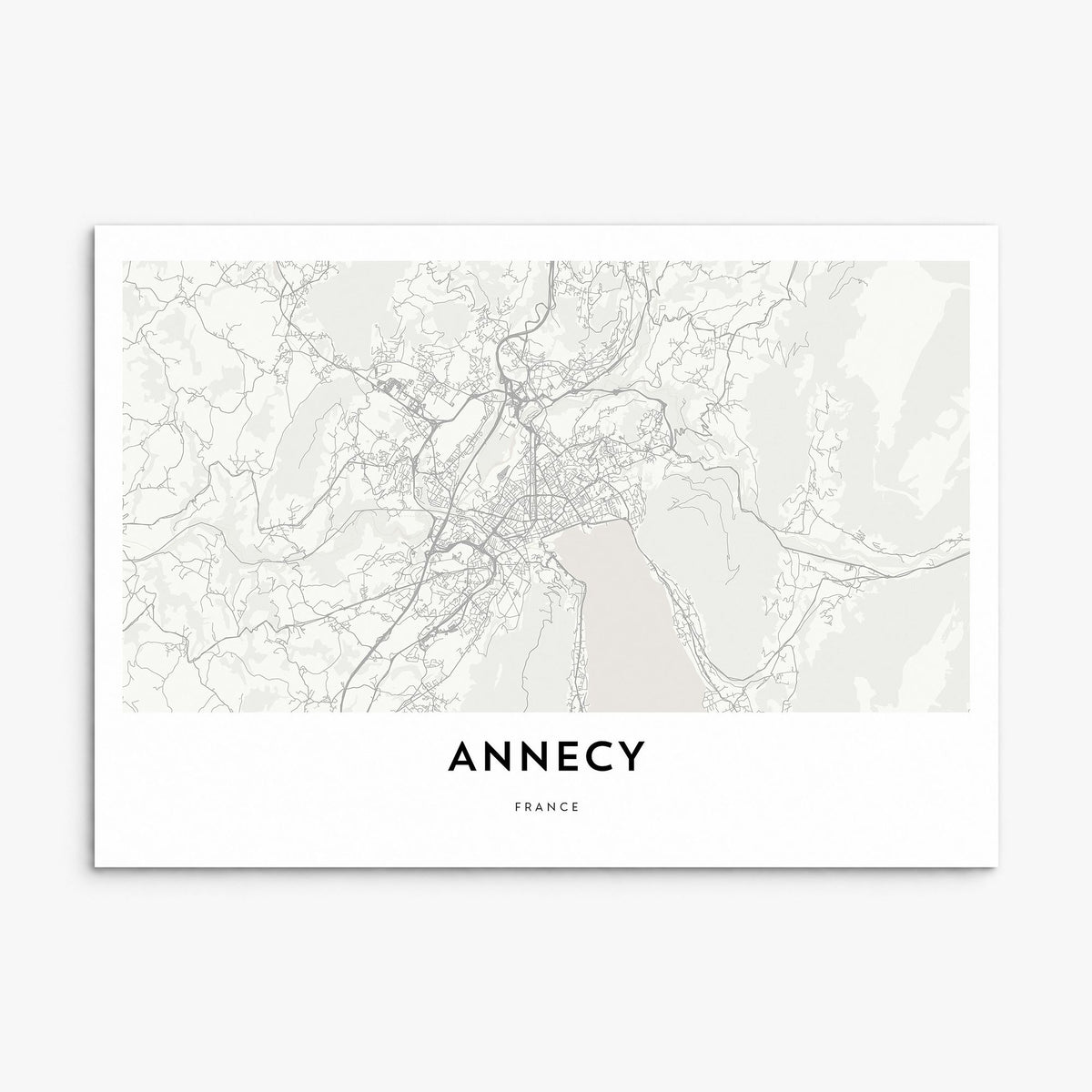 Annecy Map Poster, print only (unframed)