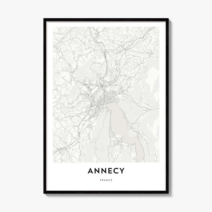 Annecy Map Poster, framed poster mockup