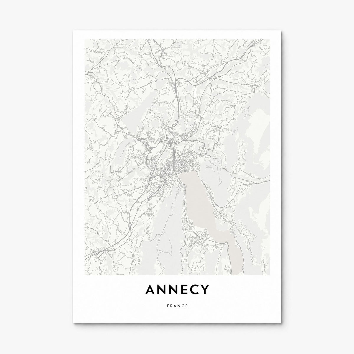 Annecy Map Poster, print only (unframed)