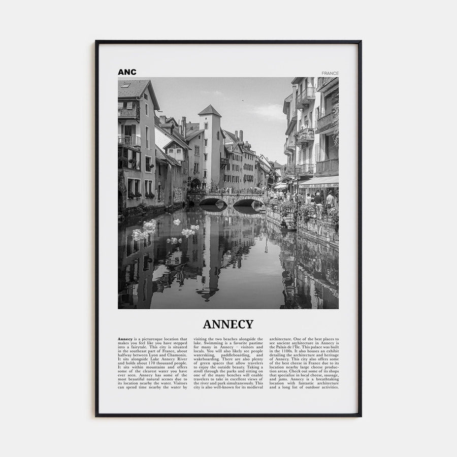 Annecy Poster None / 8x12 in Nbourhood Travel B&W Poster