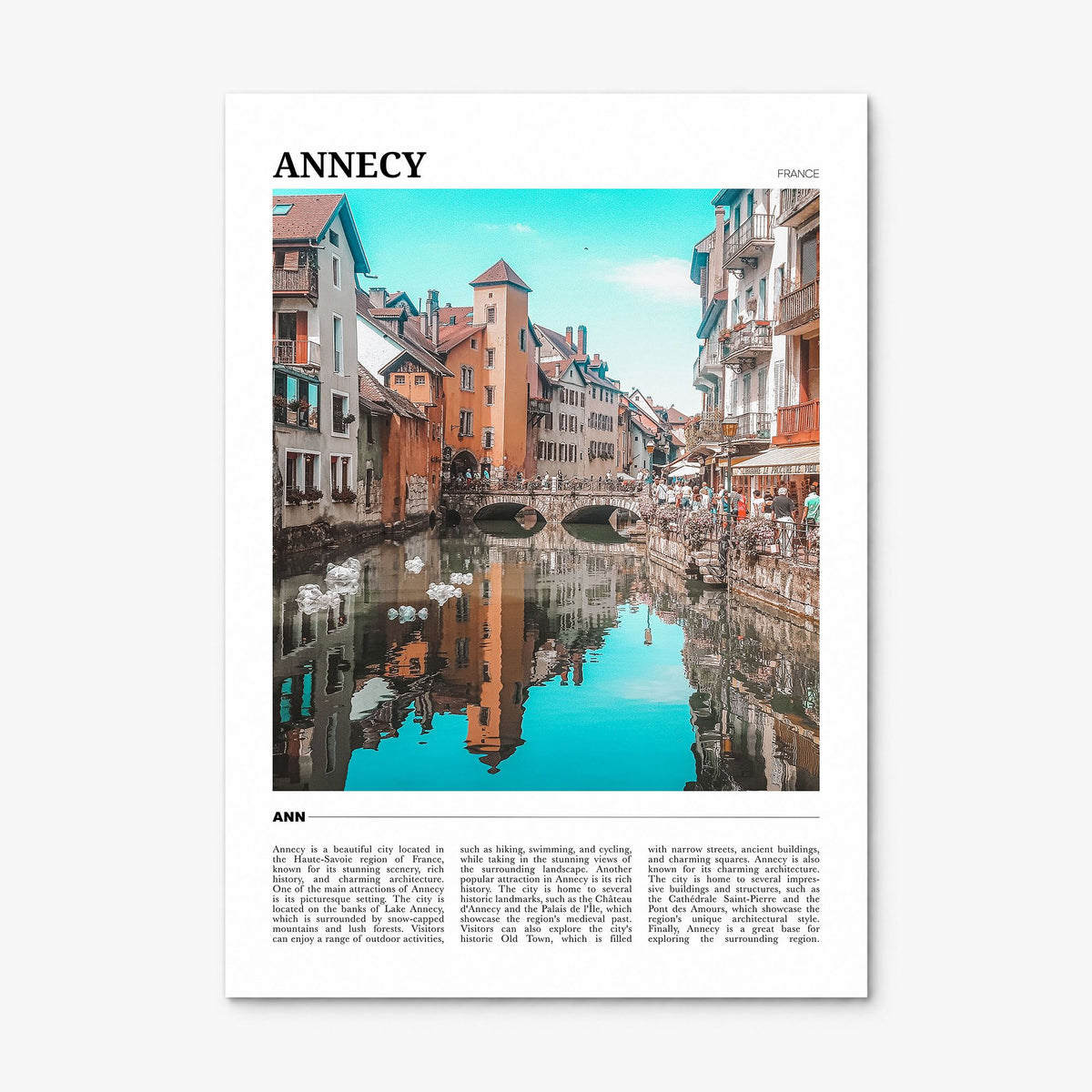 Annecy Travel Poster, print only (unframed)