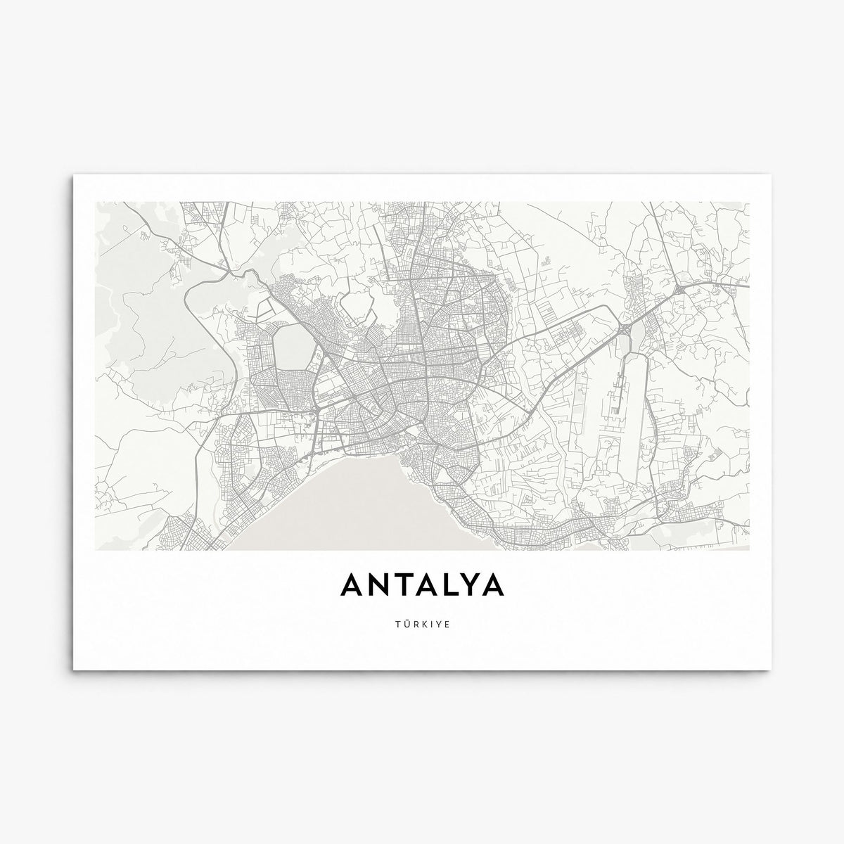 Antalya Map Poster, print only (unframed)