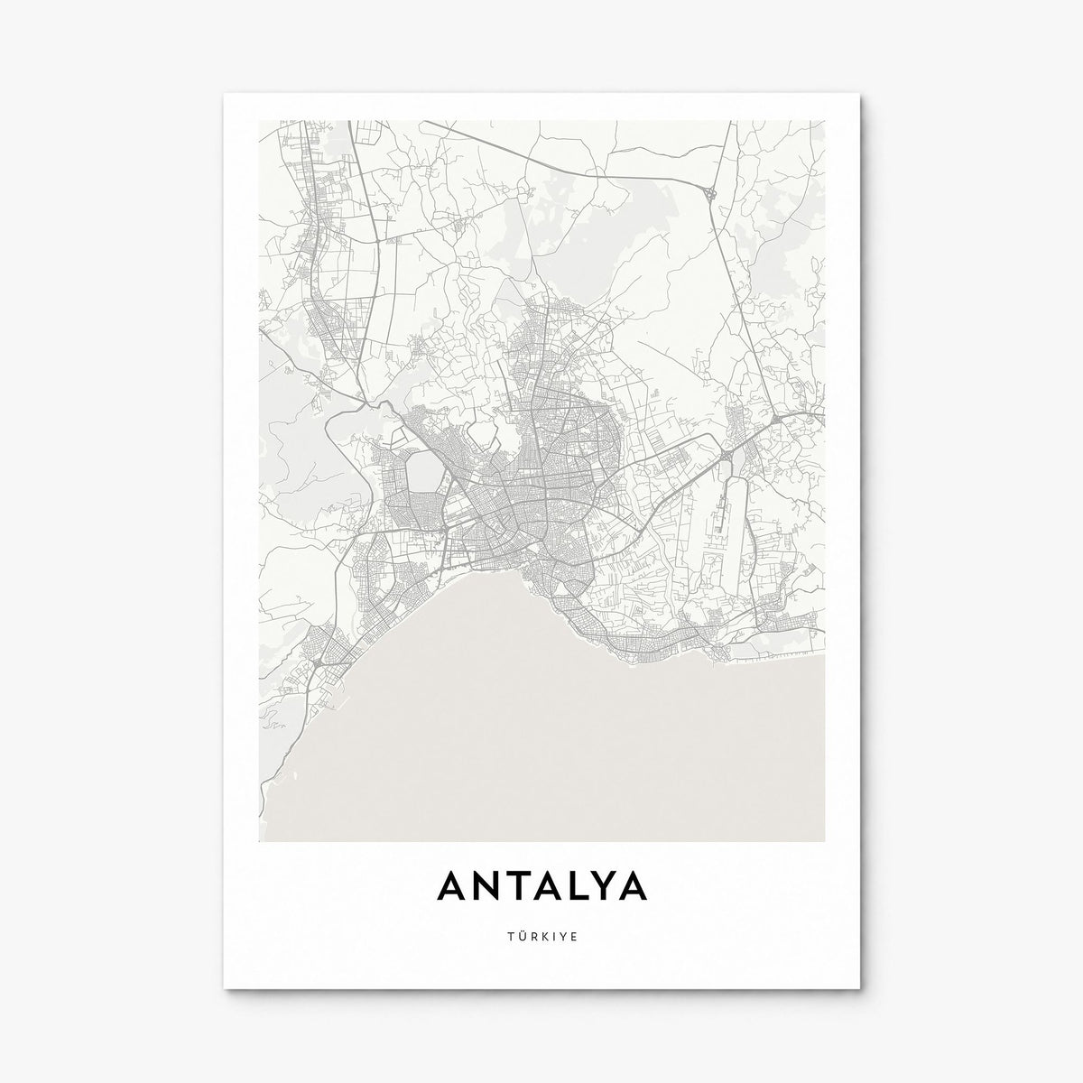 Antalya Map Poster, print only (unframed)